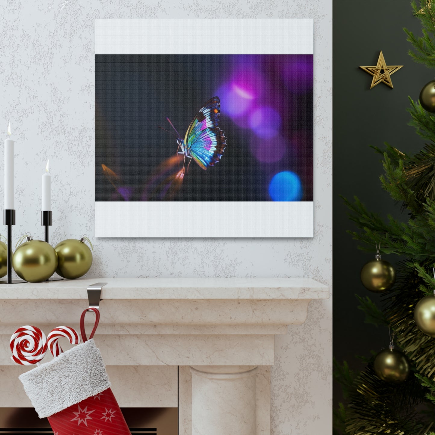 Canvas Gallery Wraps Photo Realistic Butterfly 1