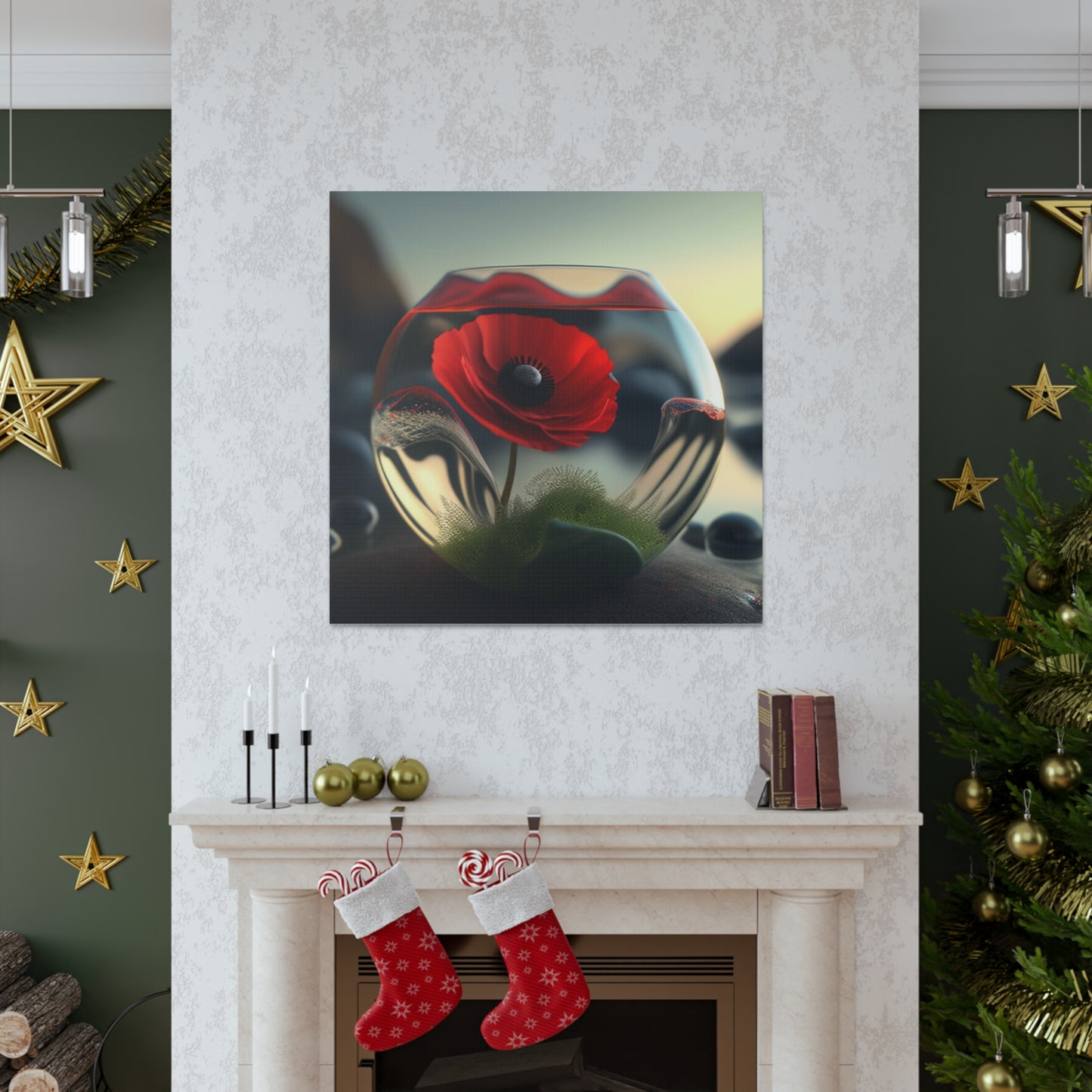 Canvas Gallery Wraps Red Anemone in a Vase 3