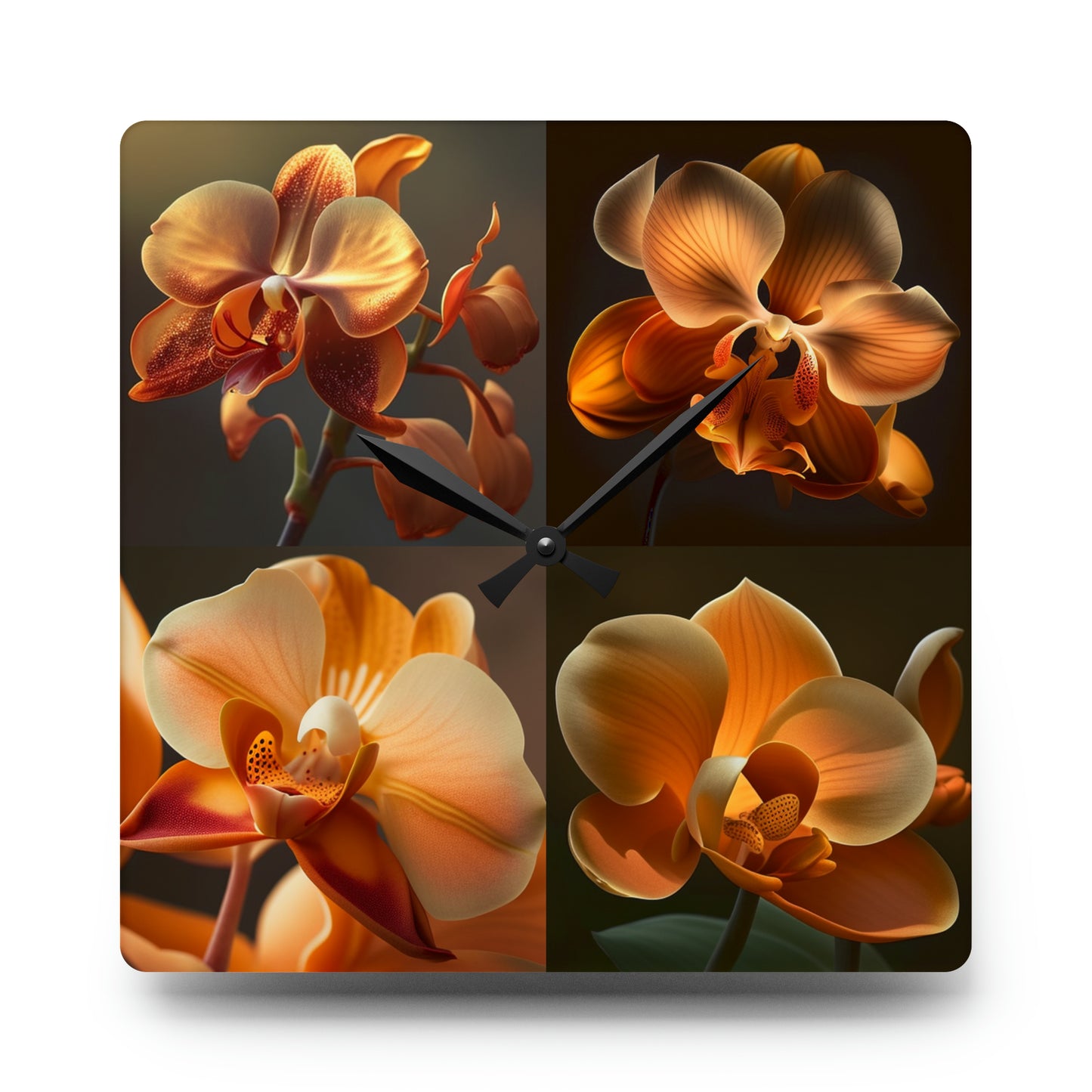 Acrylic Wall Clock Orange Orchid 5