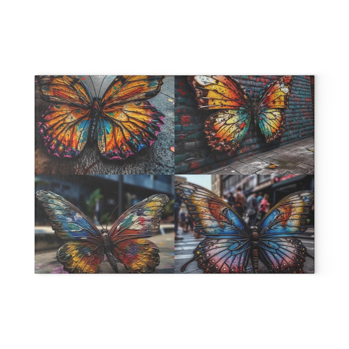 Glass Cutting Board Liquid Street Butterfly 5