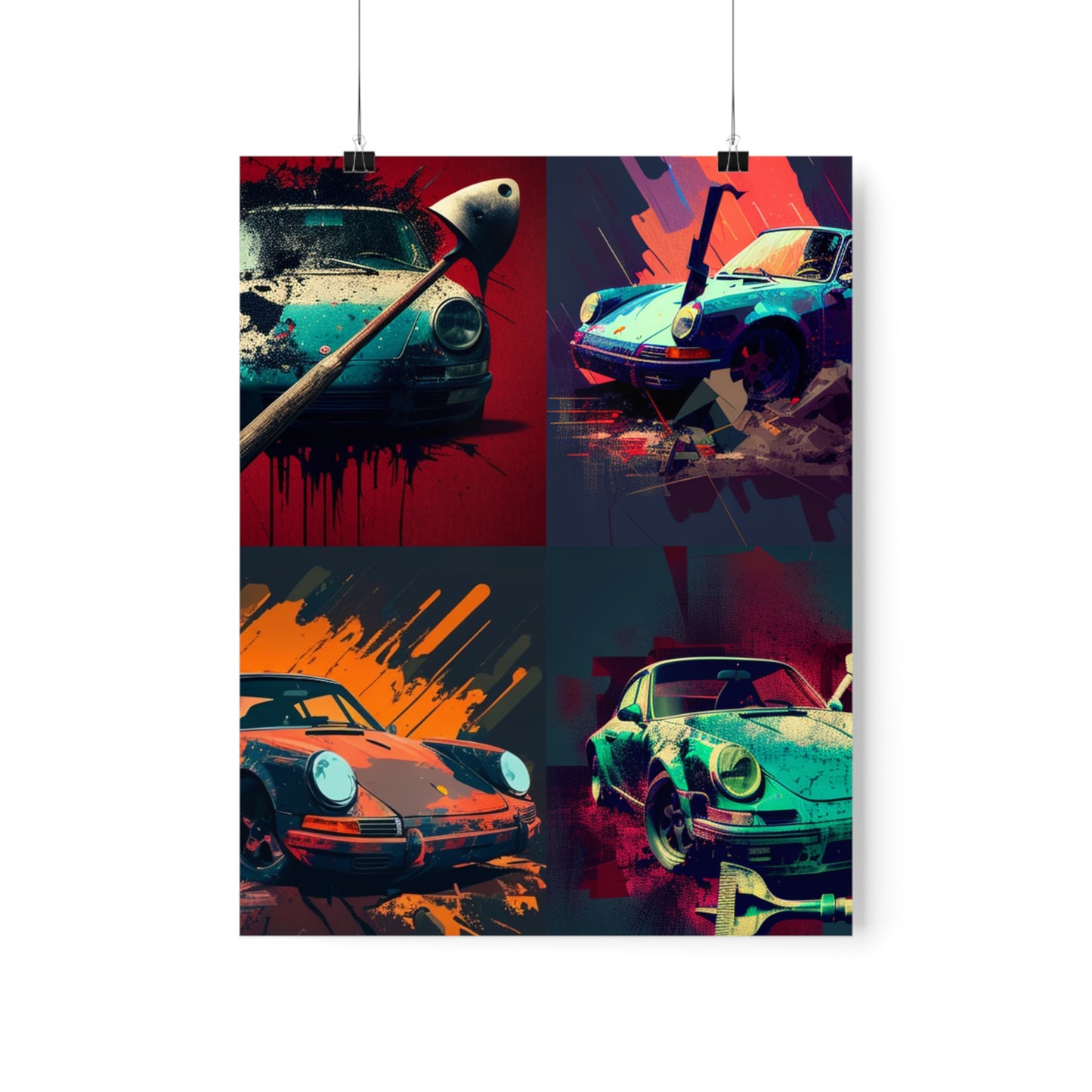 Premium Matte Vertical Posters Porsche Abstract 5