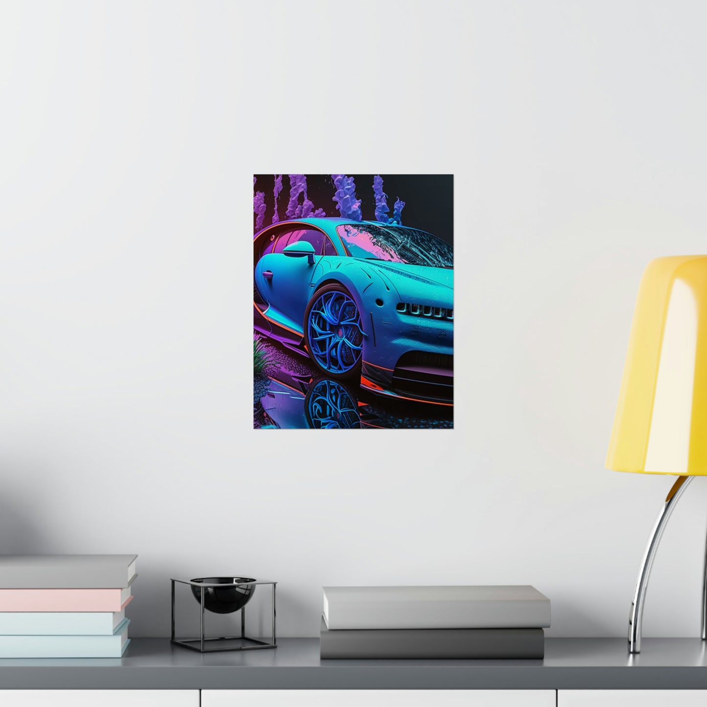 Premium Matte Vertical Posters Bugatti Neon Chiron 2