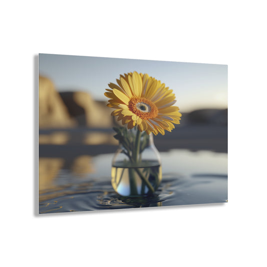 Acrylic Prints yello Gerbera glass 4