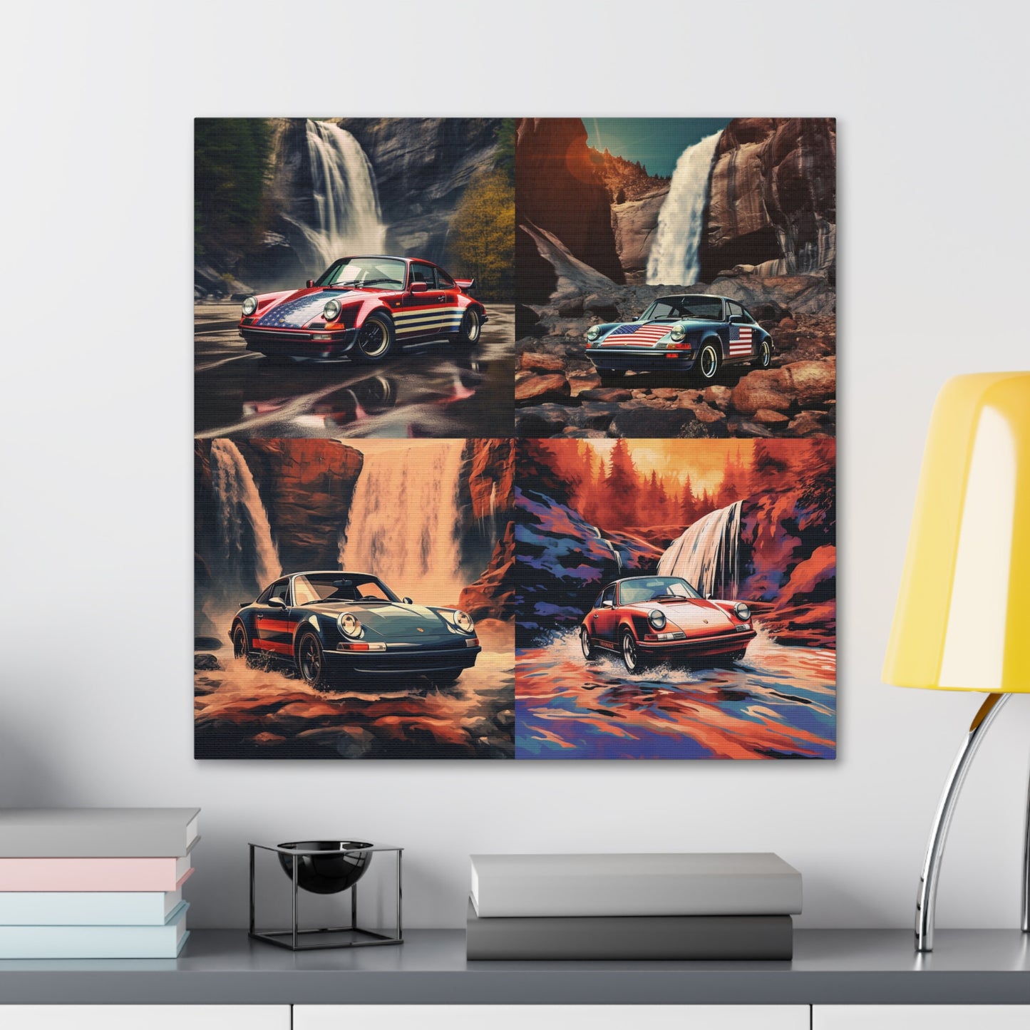 Canvas Gallery Wraps American Flag Porsche Abstract 5