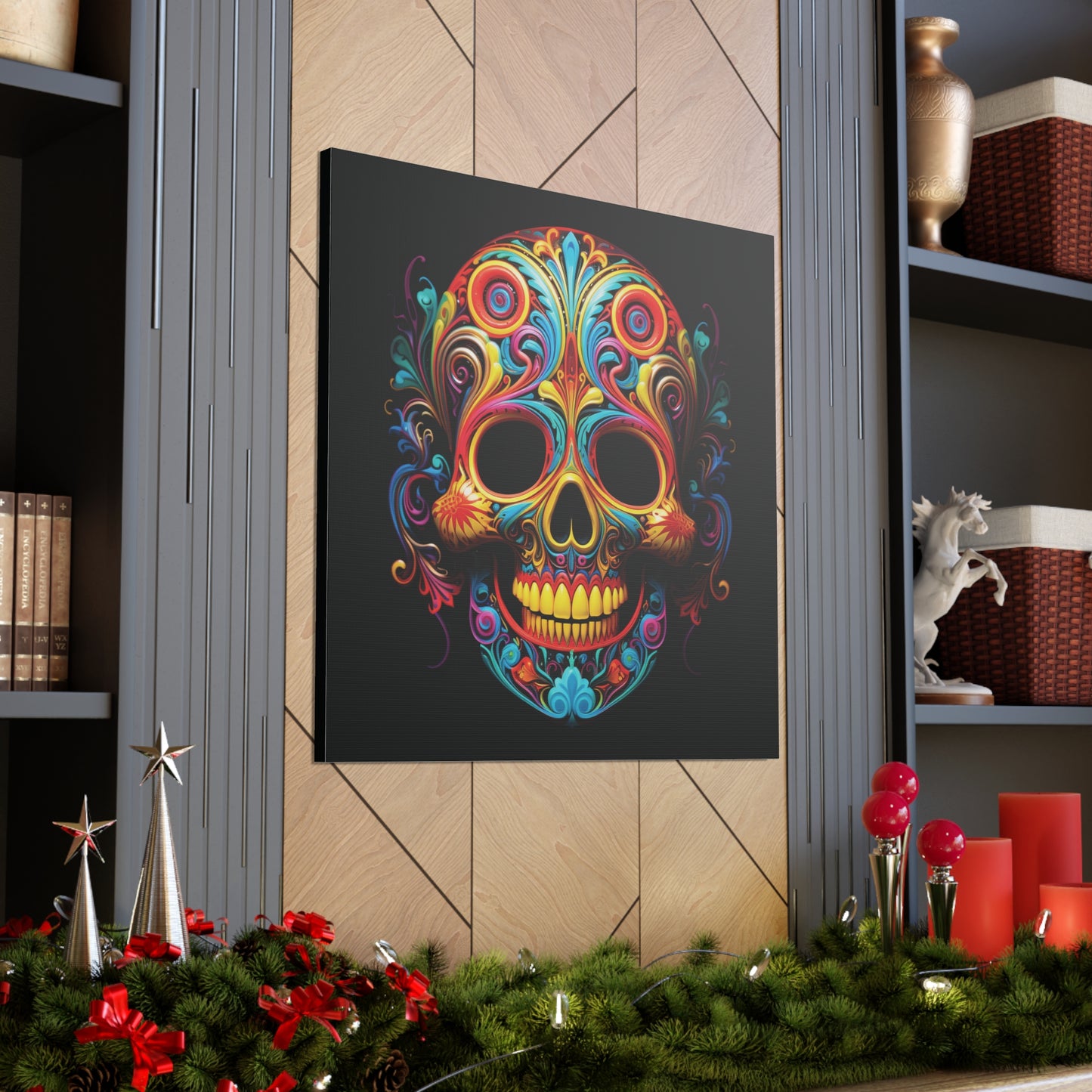 Canvas Gallery Wraps Macro Skull Color 1