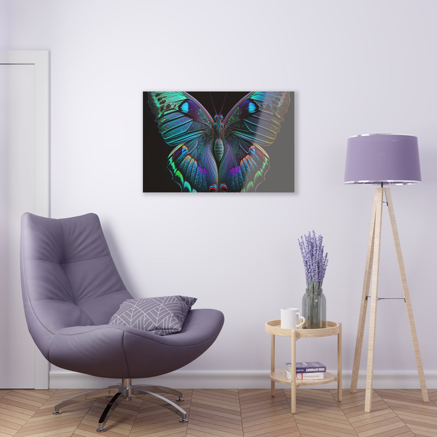 Acrylic Prints Hue Neon Butterfly 4