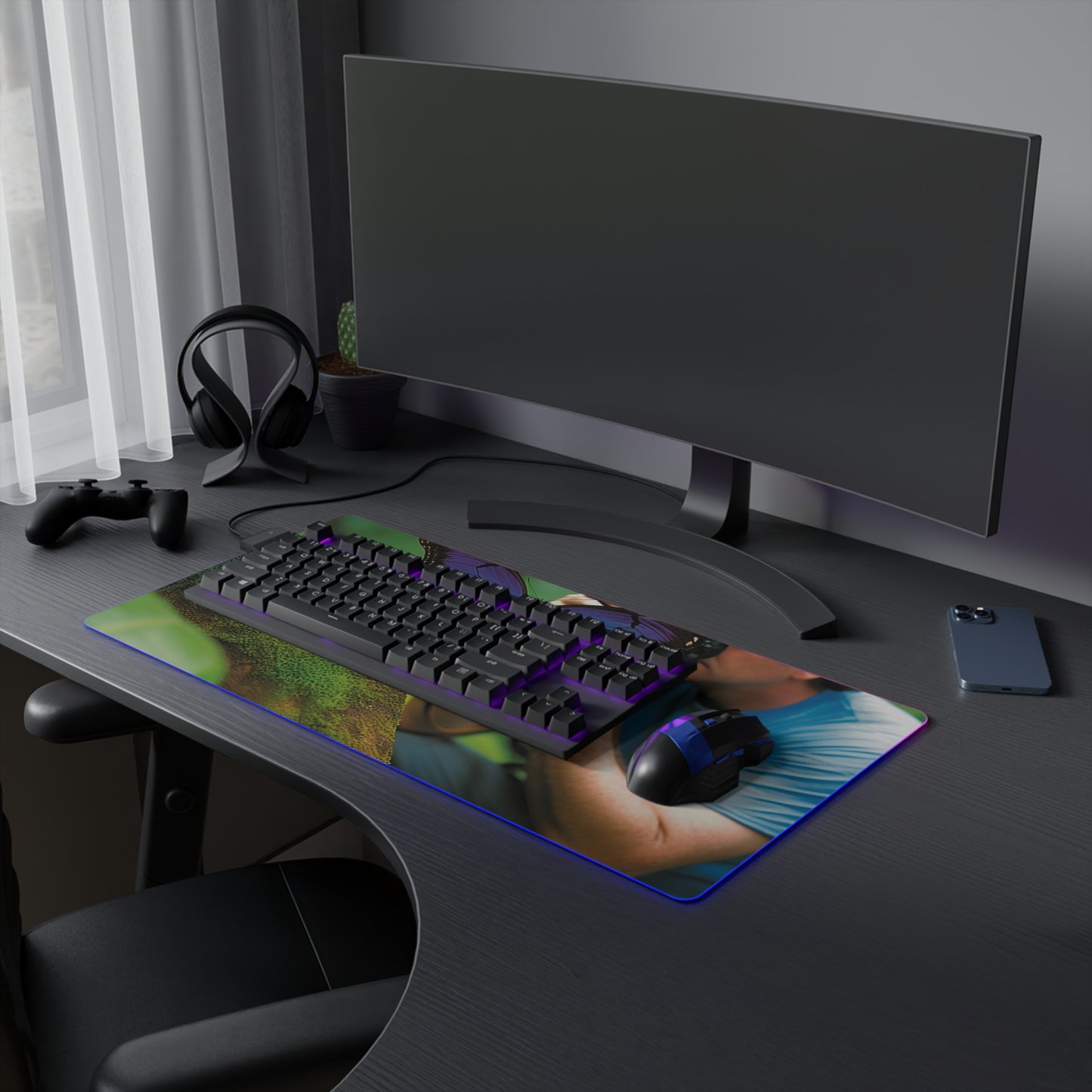 LED Gaming Mouse Pad Jungle Butterfly 4