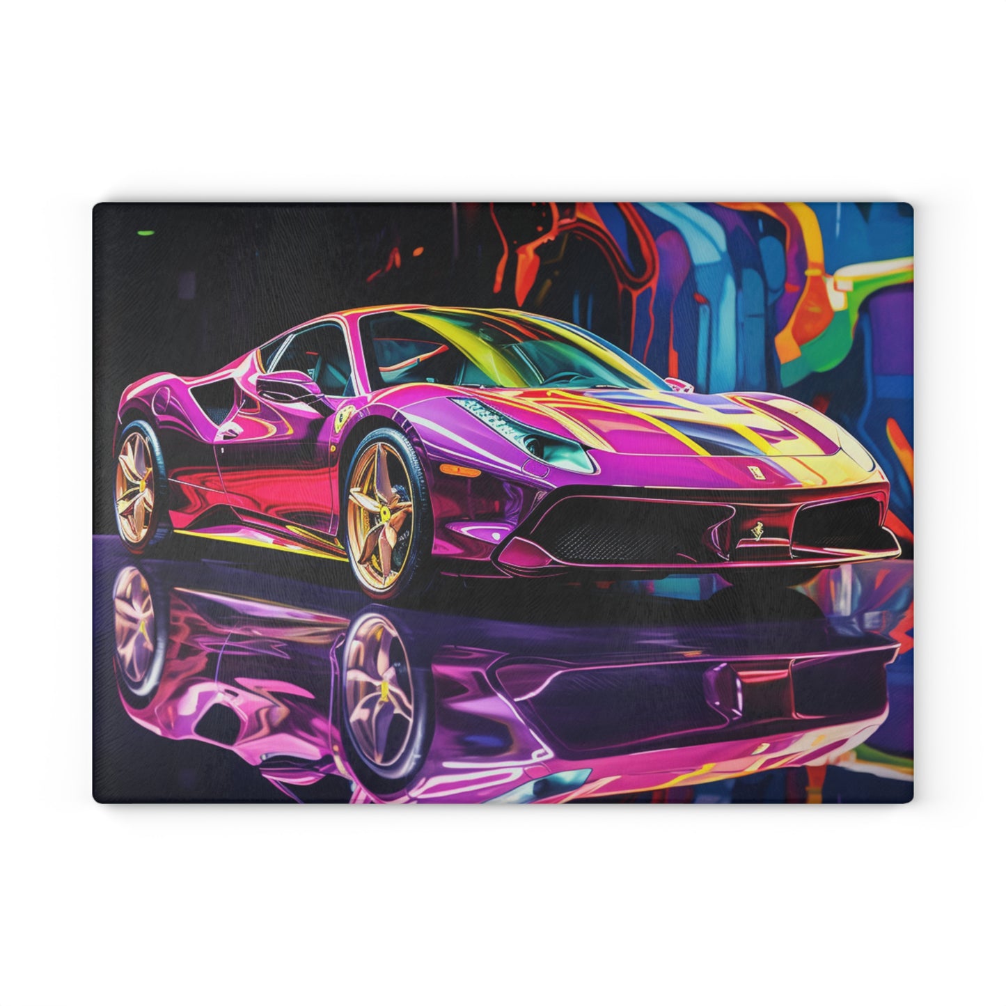 Glass Cutting Board Pink Macro Ferrari 2