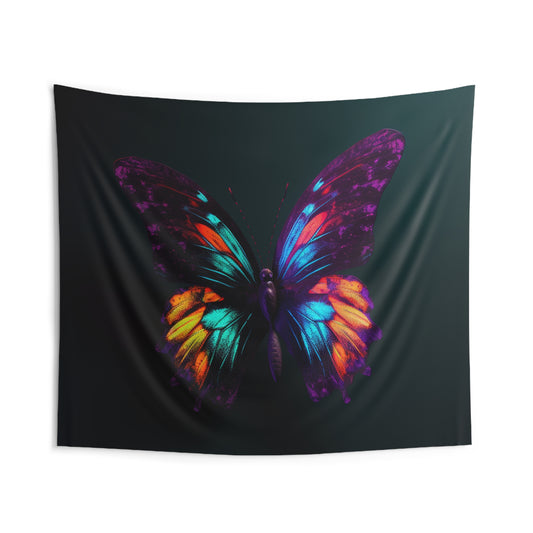 Indoor Wall Tapestries Hyper Colorful Butterfly Purple 1