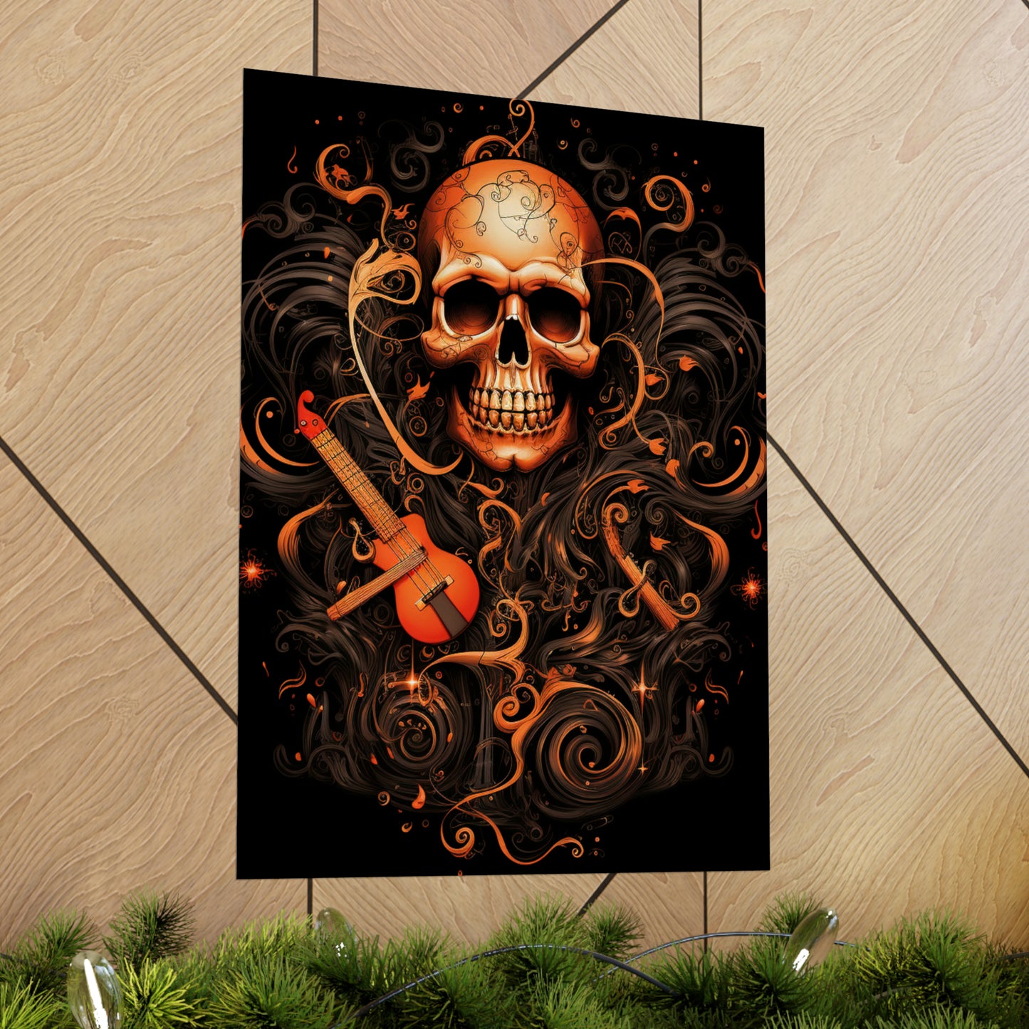 Premium Matte Vertical Posters Skull Treble Clef 4