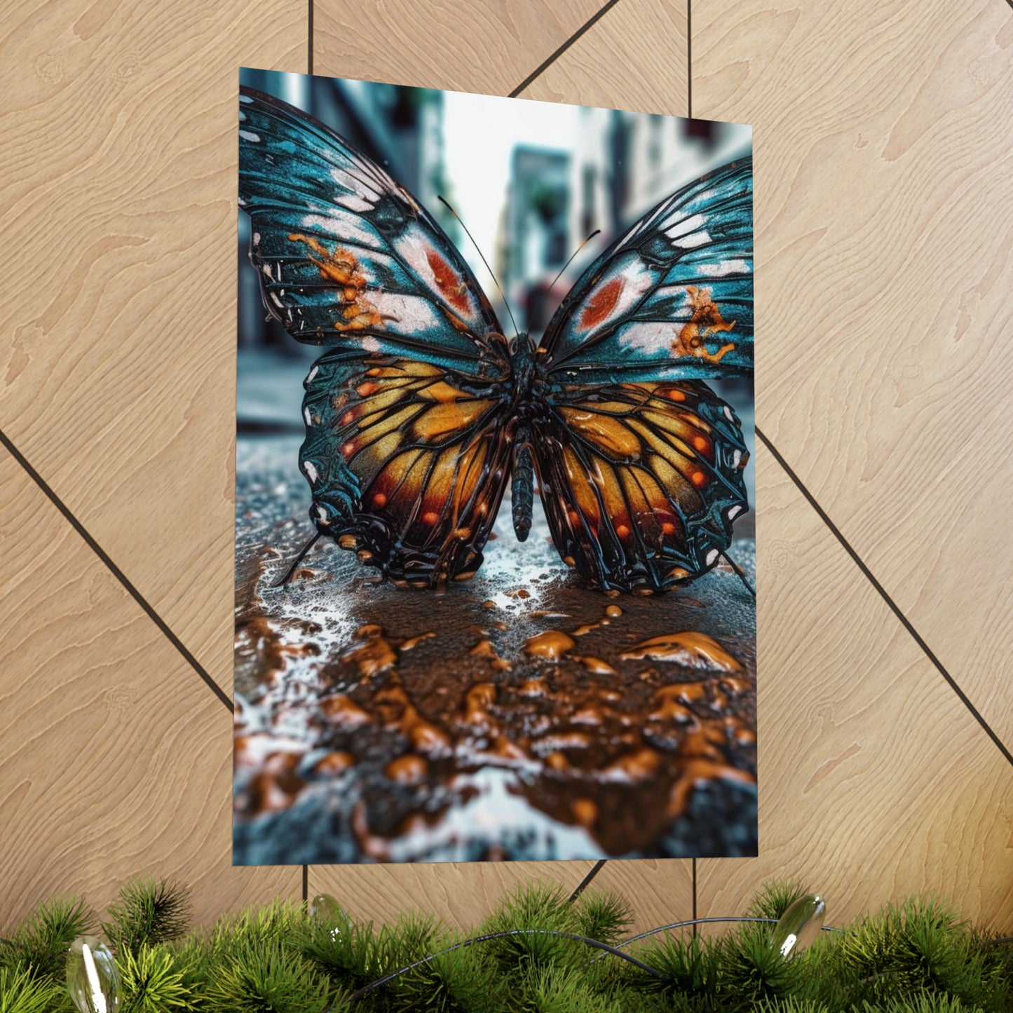 Premium Matte Vertical Posters Water Butterfly Street 3