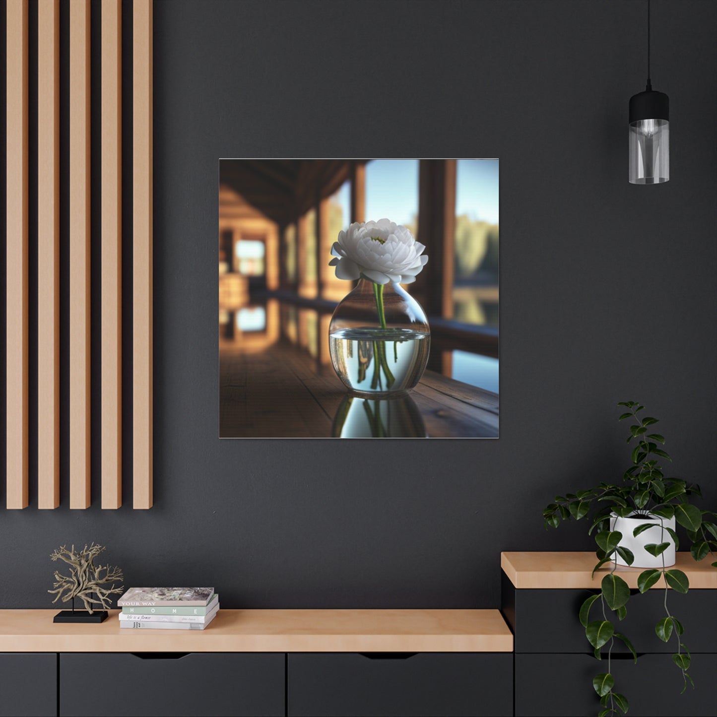 Canvas Gallery Wraps White Peony glass vase 3