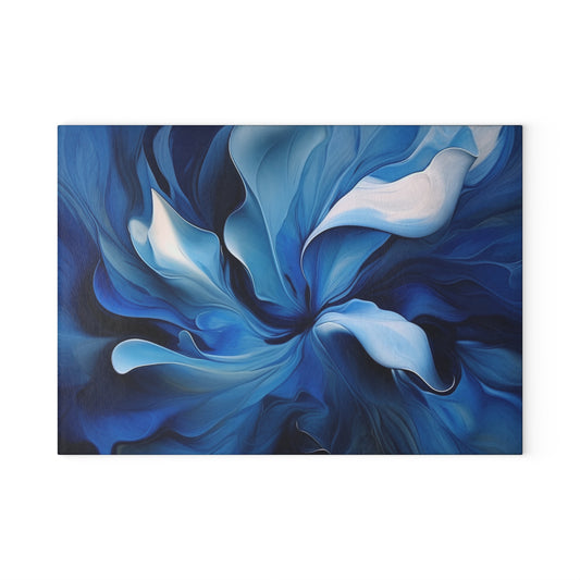 Glass Cutting Board Abstract Blue Tulip 4