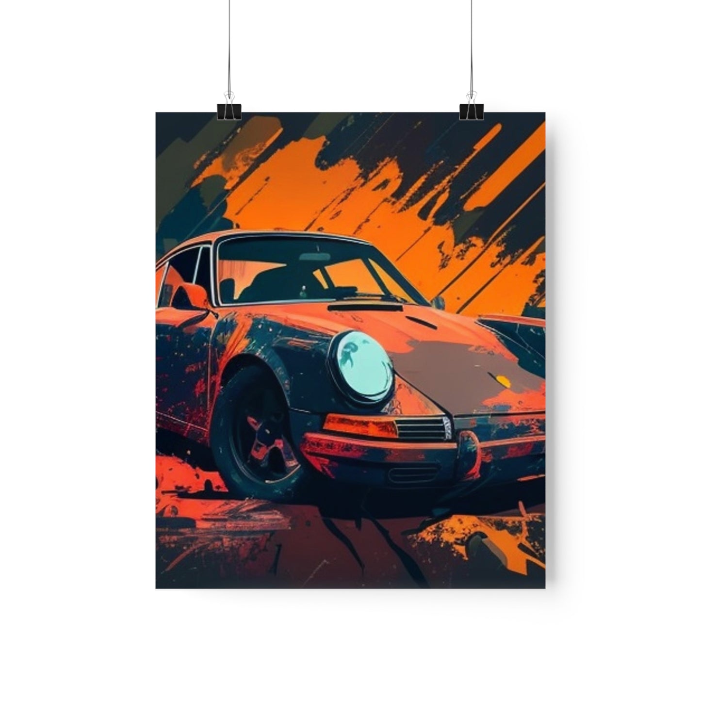 Premium Matte Vertical Posters Porsche Abstract 3