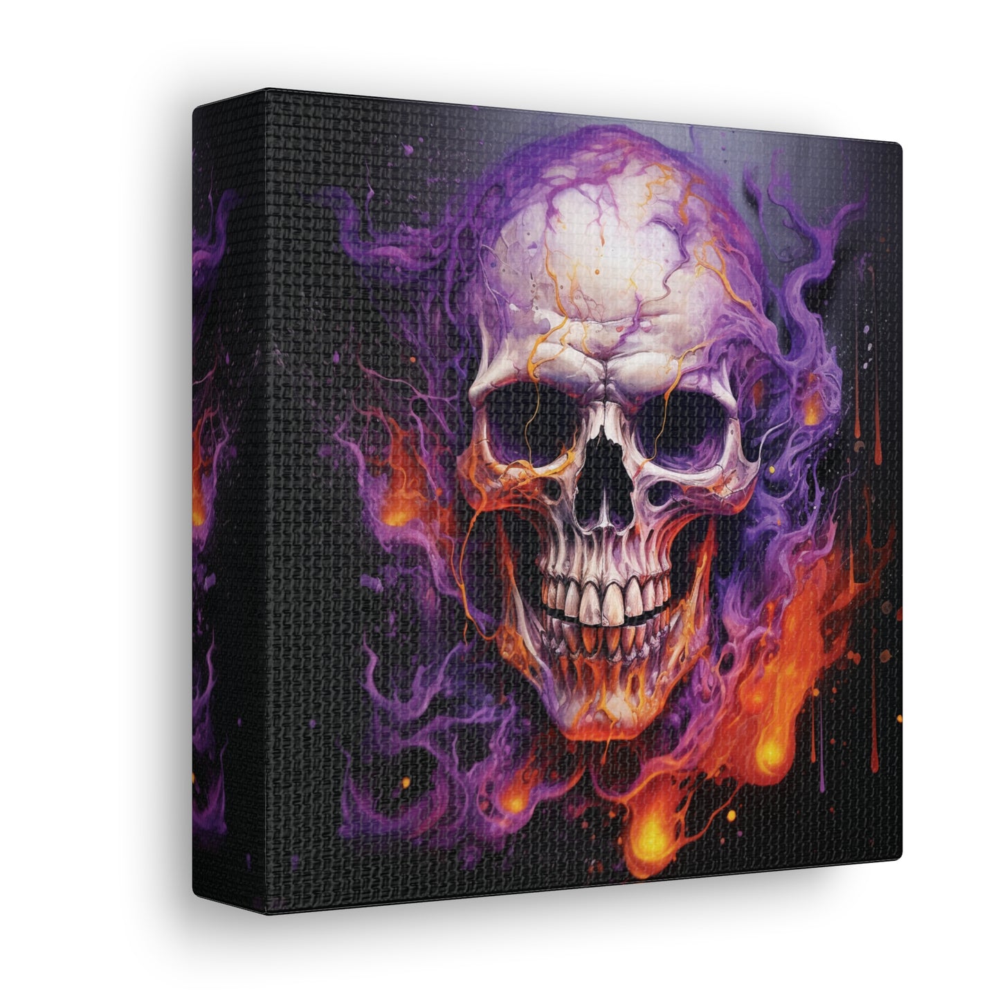 Canvas Gallery Wraps Skull Flames 2