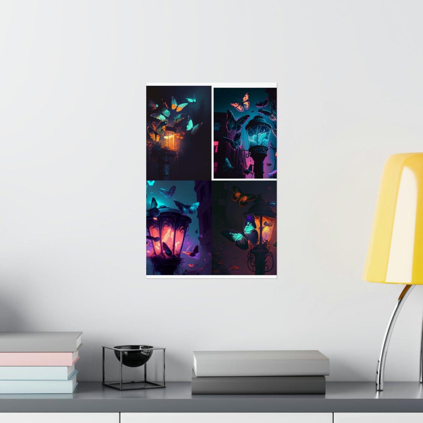 Premium Matte Vertical Posters Street Light Butterfly 5