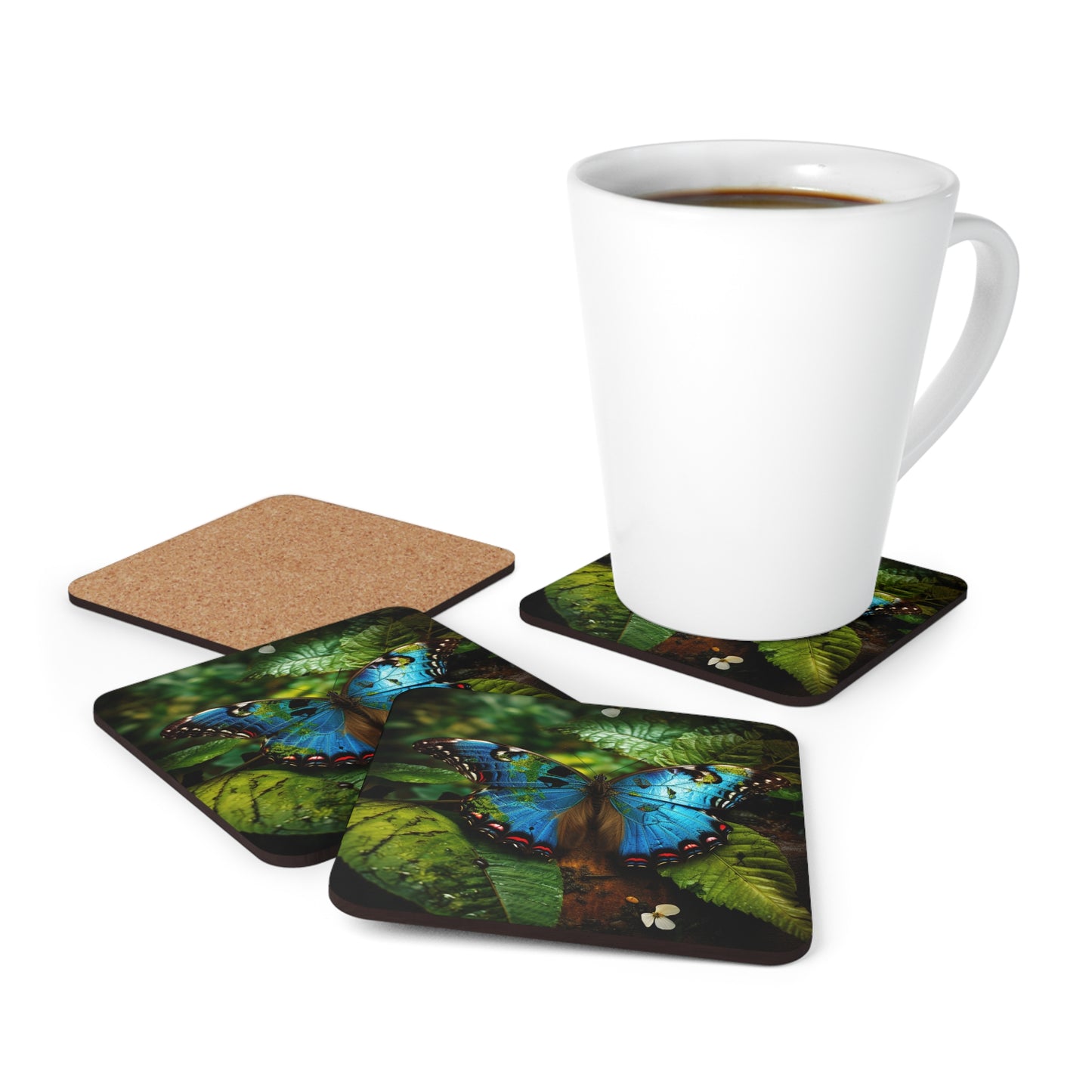 Corkwood Coaster Set Jungle Butterfly 2