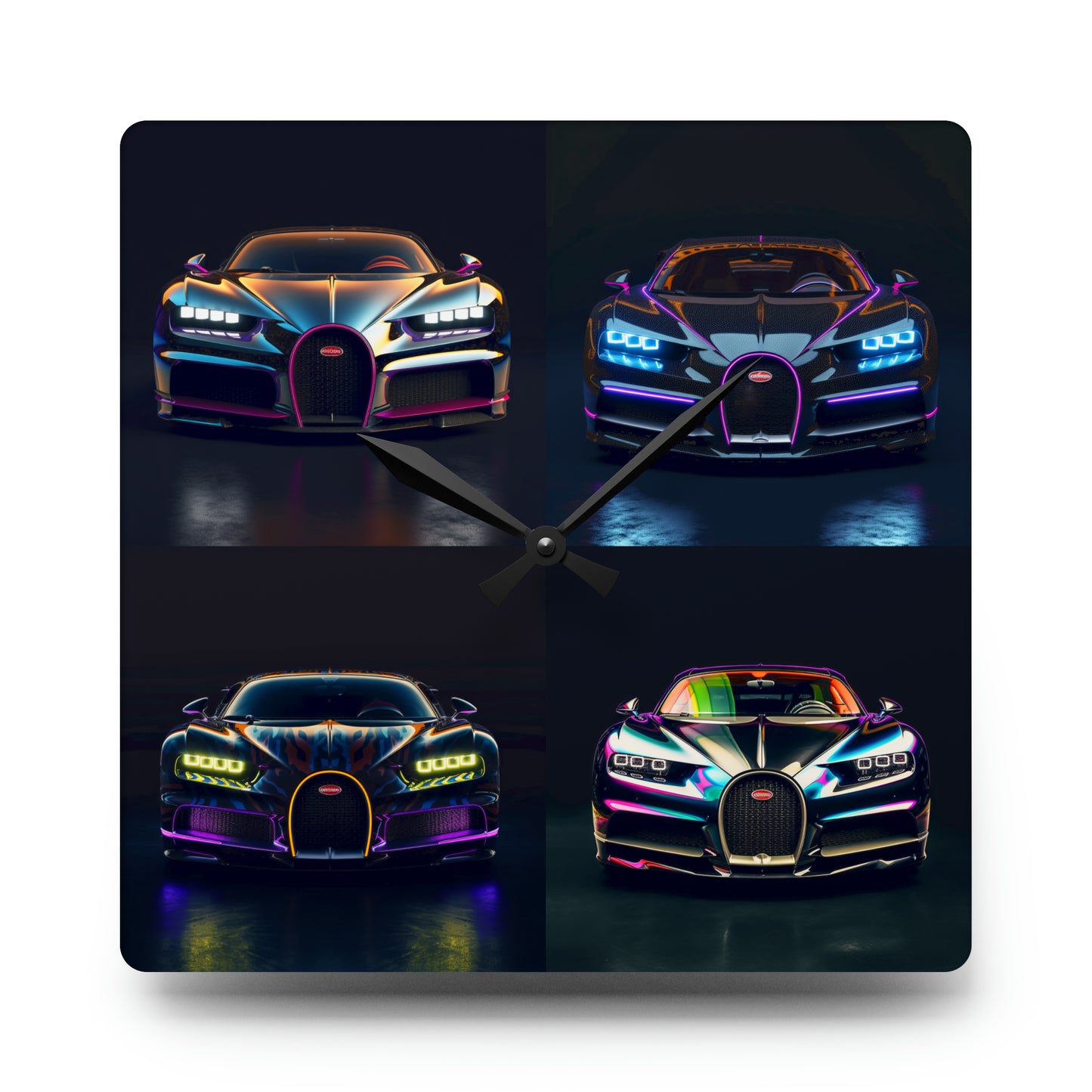 Acrylic Wall Clock Hyper Bugatti Chiron 5