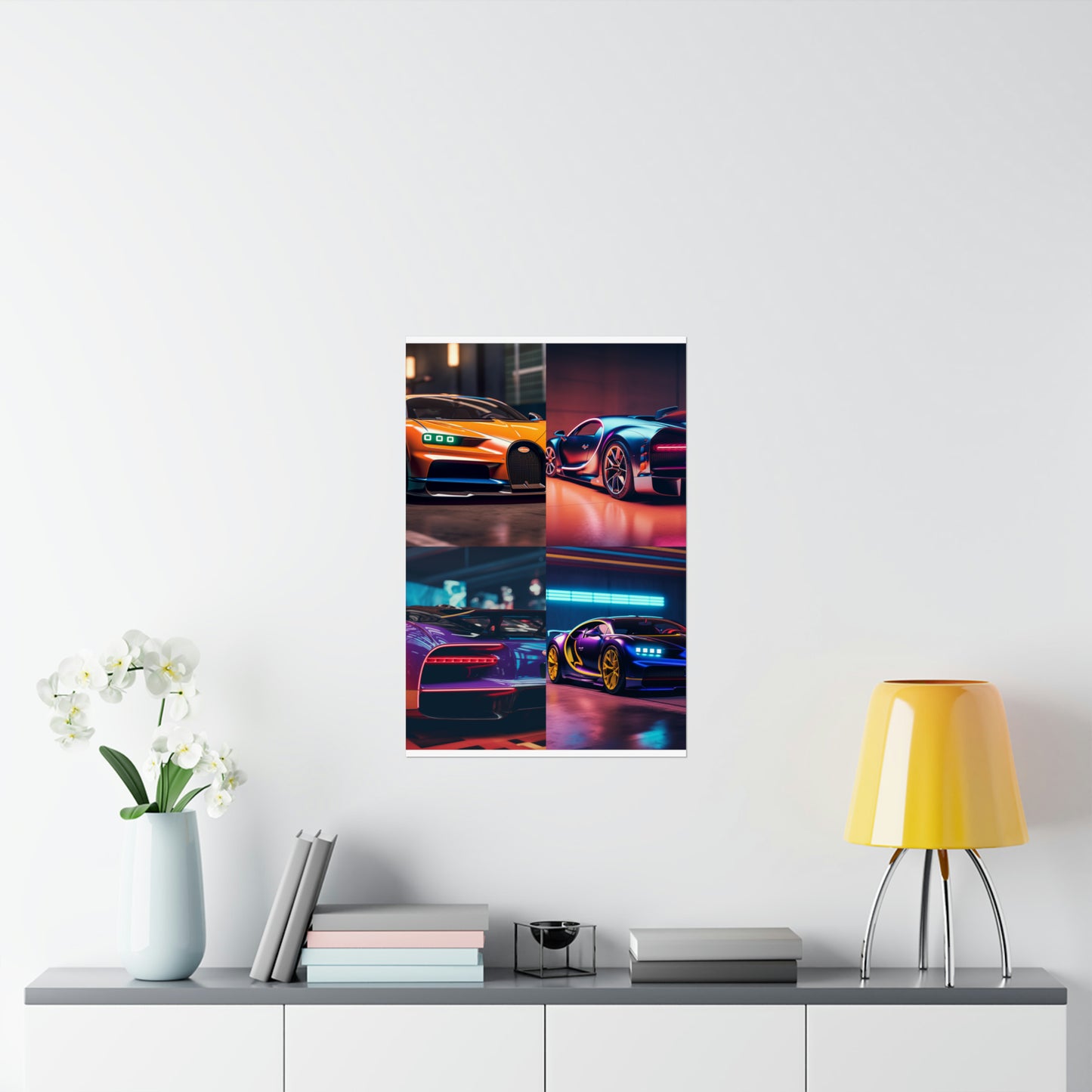 Premium Matte Vertical Posters Hyper Bugatti Neon Chiron 5