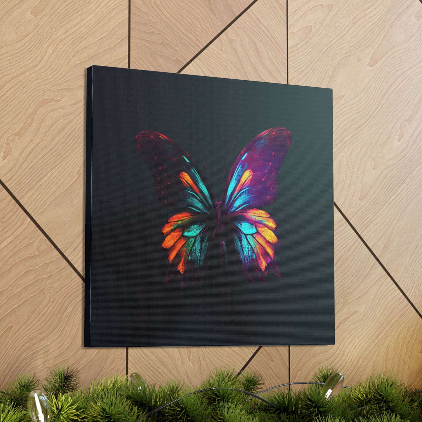 Canvas Gallery Wraps Hyper Colorful Butterfly Macro 4