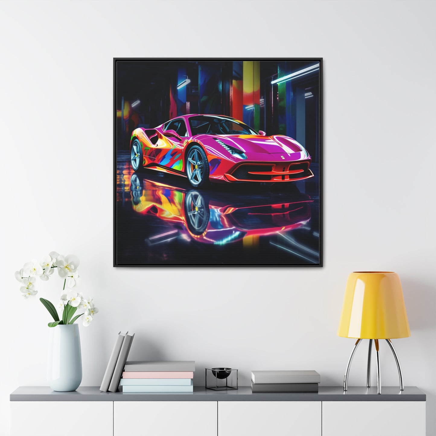 Gallery Canvas Wraps, Square Frame Pink Macro Ferrari 1