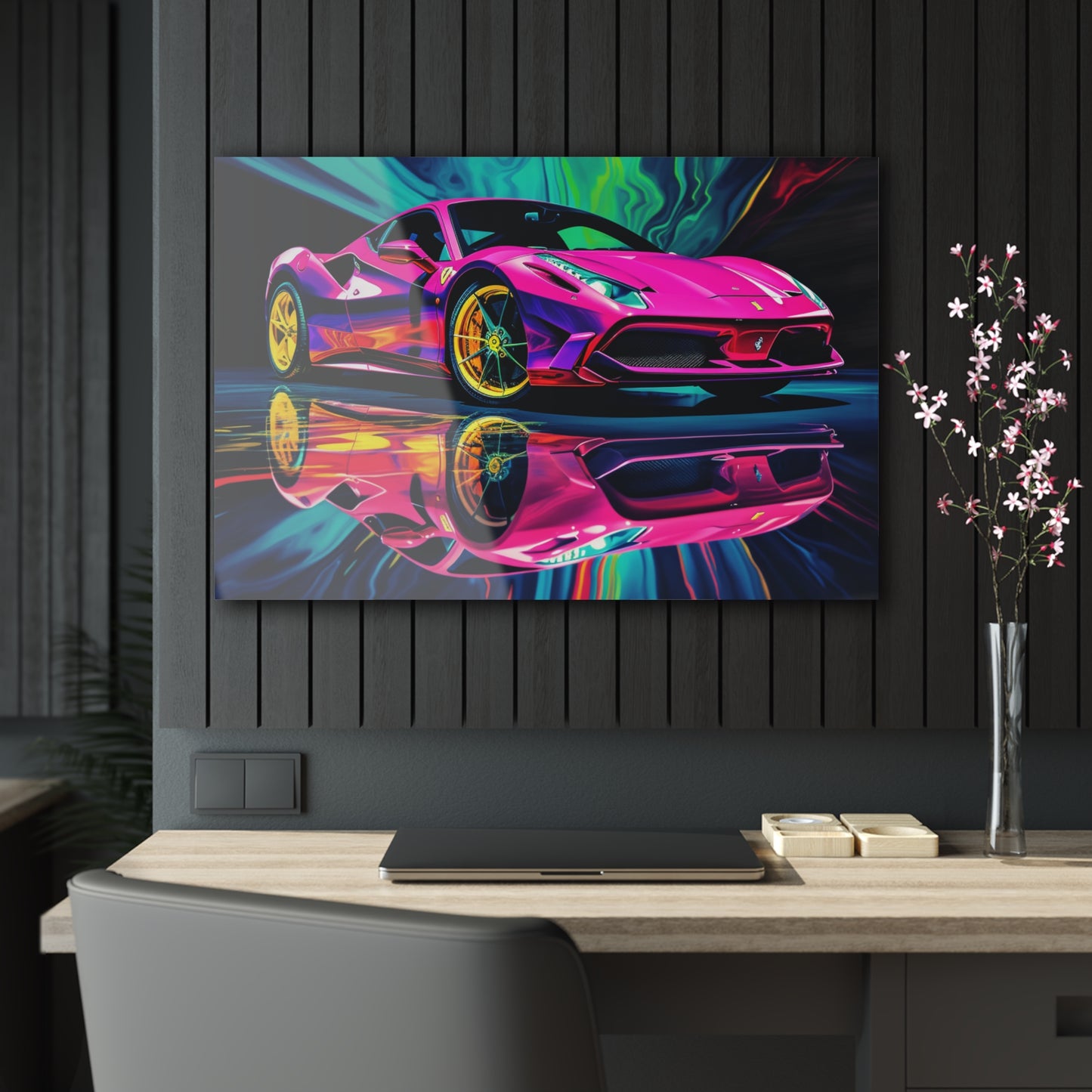 Acrylic Prints Pink Ferrari Macro 4