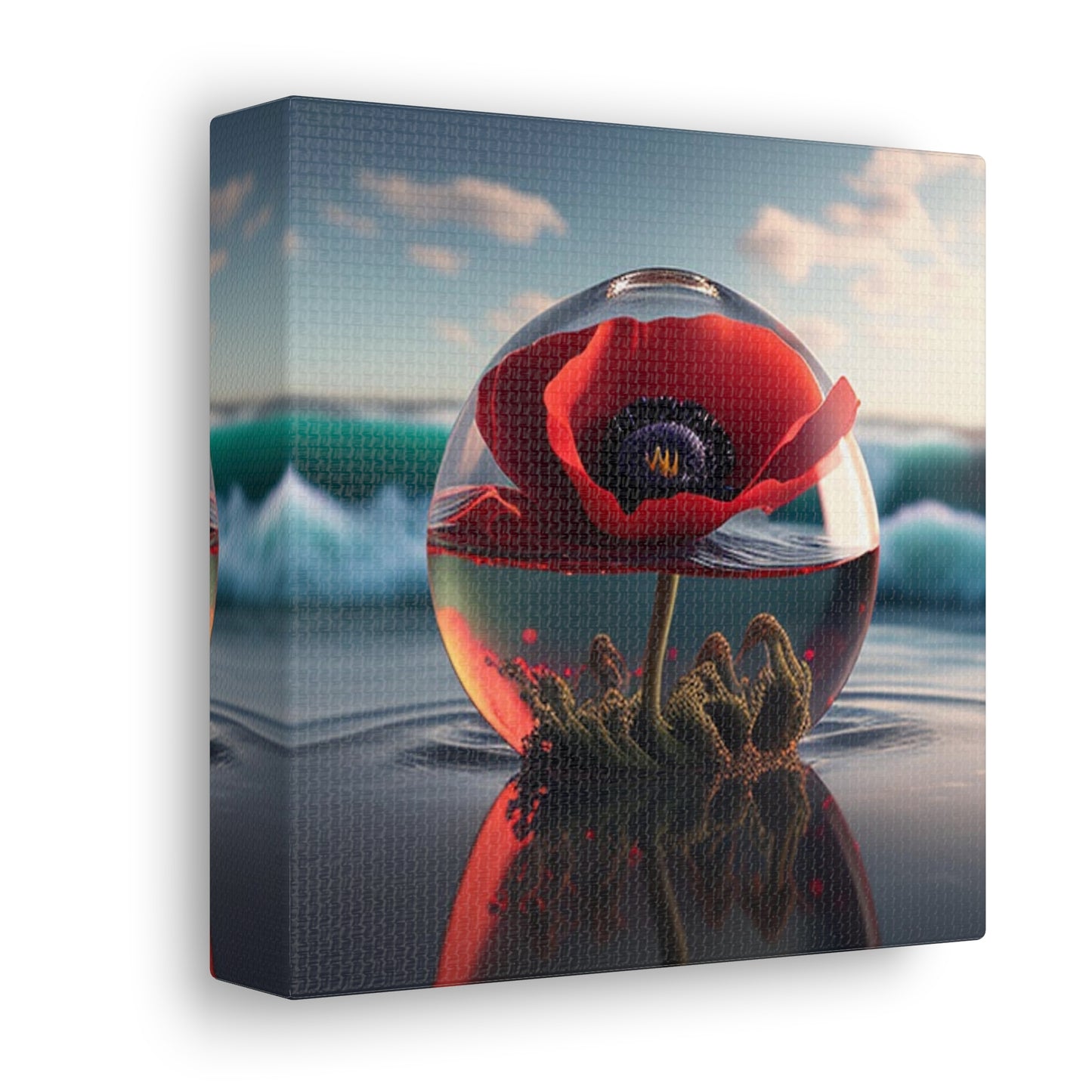 Canvas Gallery Wraps Red Anemone in a Vase 4