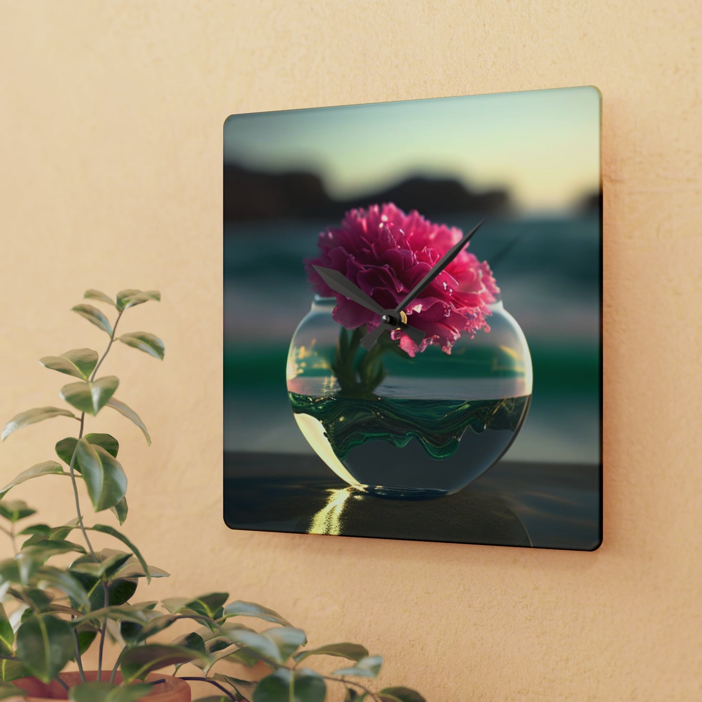 Acrylic Wall Clock Carnation 3