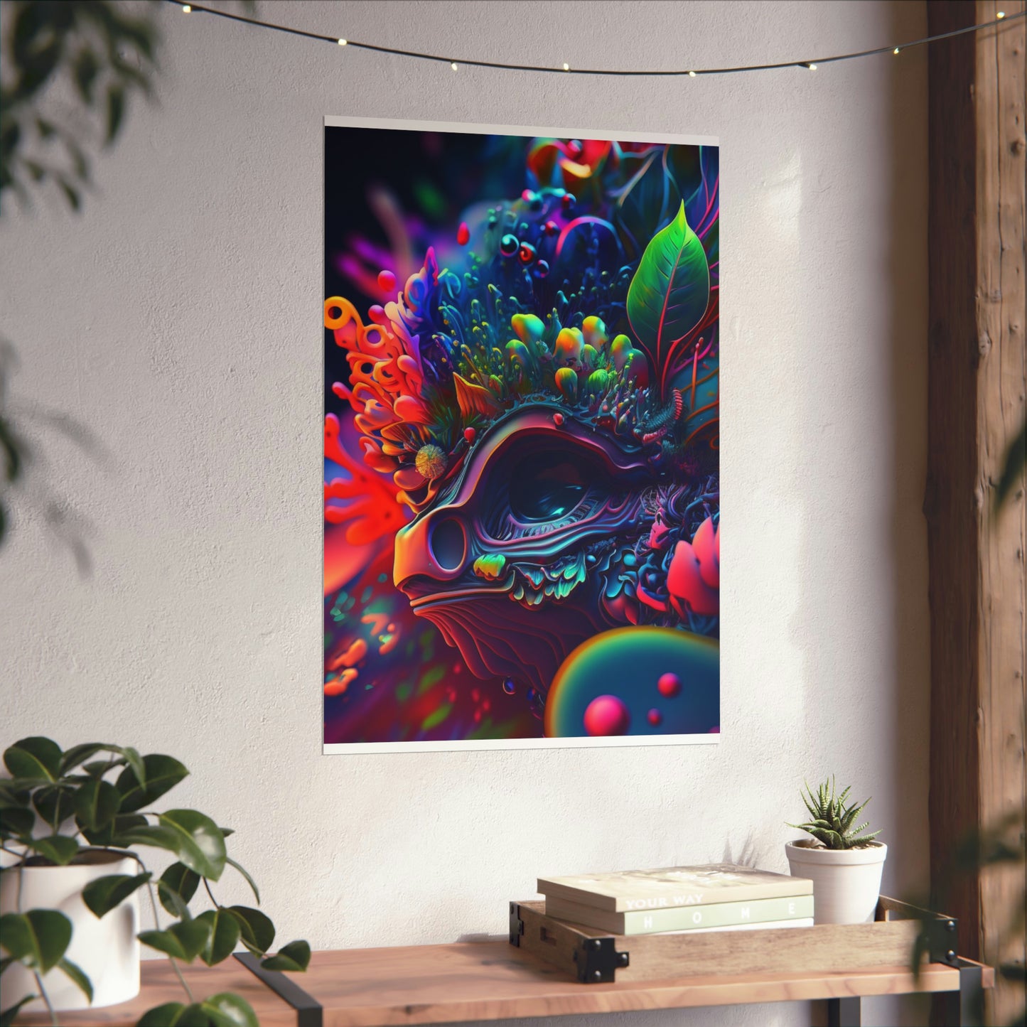 Premium Matte Vertical Posters Florescent Skull Death 2