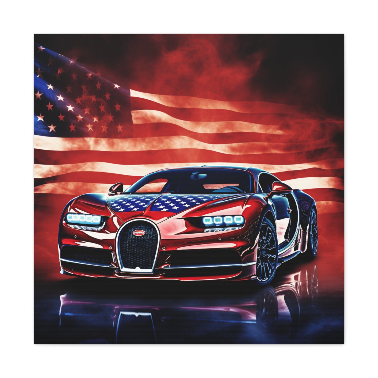 Canvas Gallery Wraps Abstract American Flag Background Bugatti 3