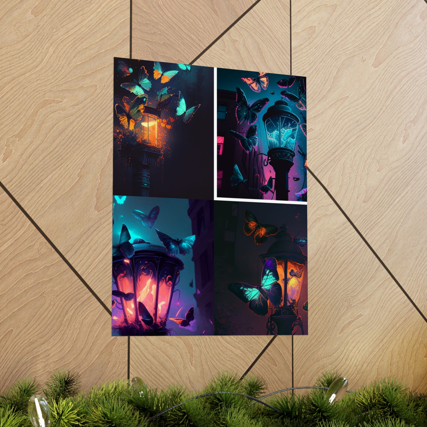 Premium Matte Vertical Posters Street Light Butterfly 5