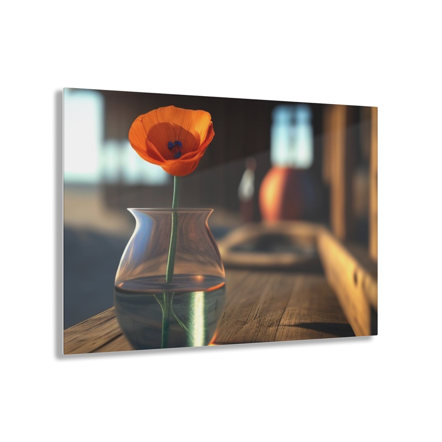 Acrylic Prints Poppy in a Glass Vase 2