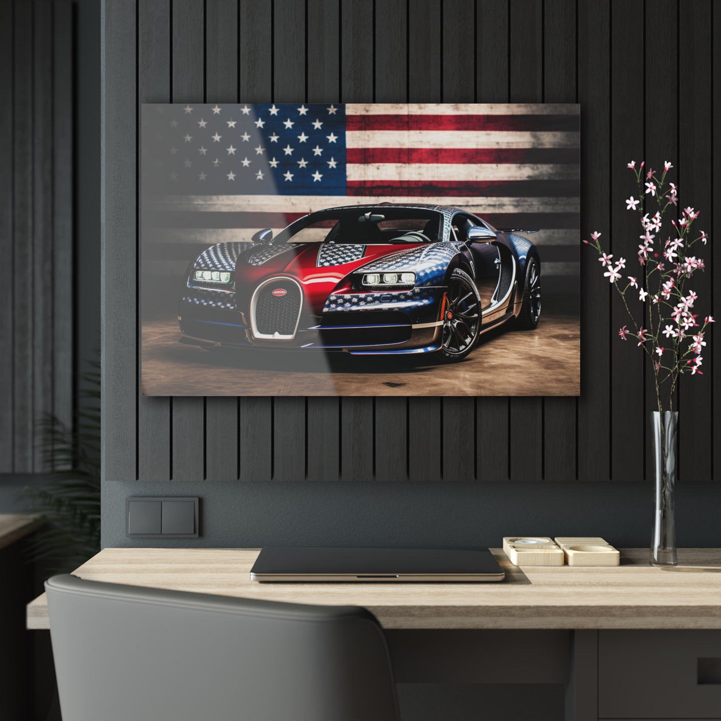 Acrylic Prints Bugatti American Flag 1