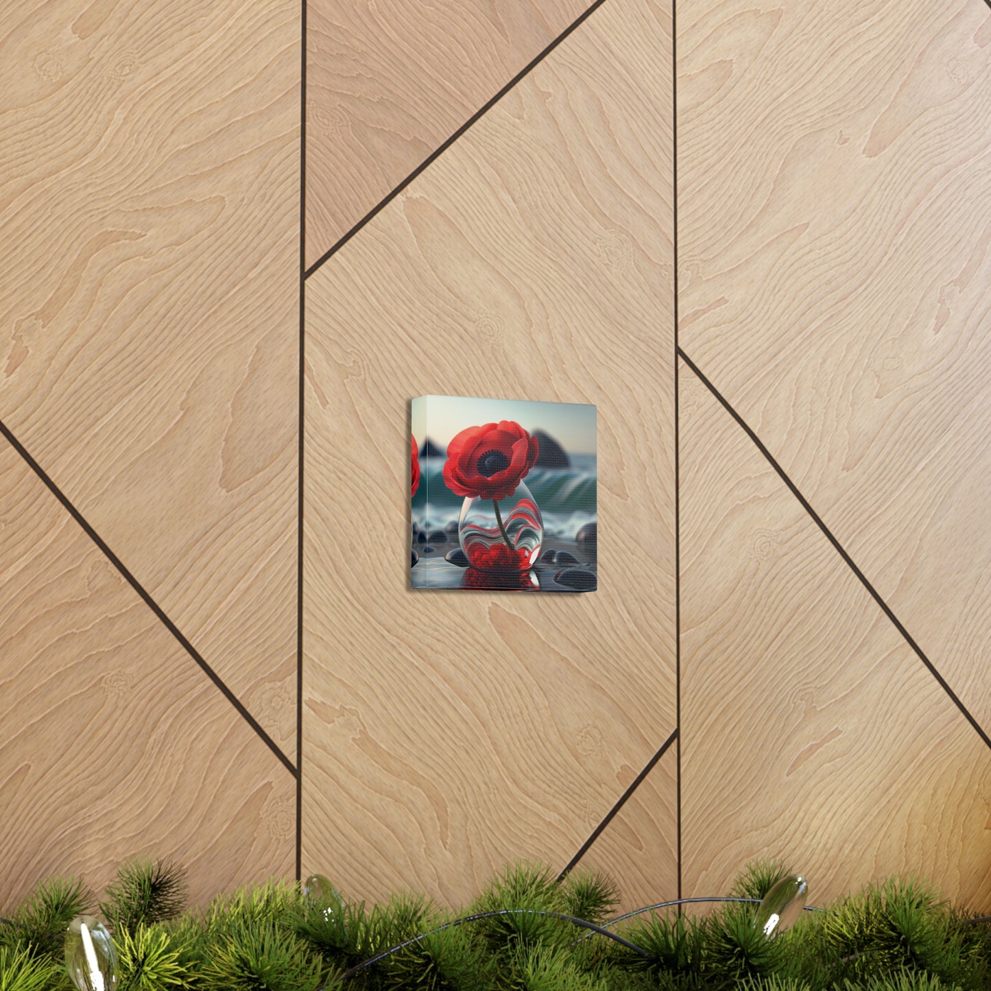 Canvas Gallery Wraps Red Anemone in a Vase 1