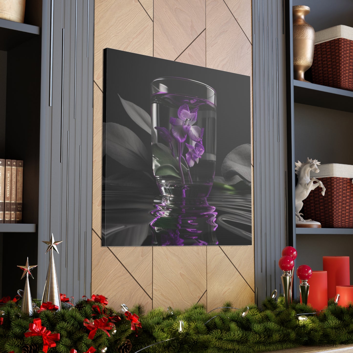 Canvas Gallery Wraps Purple Orchid Glass vase 1