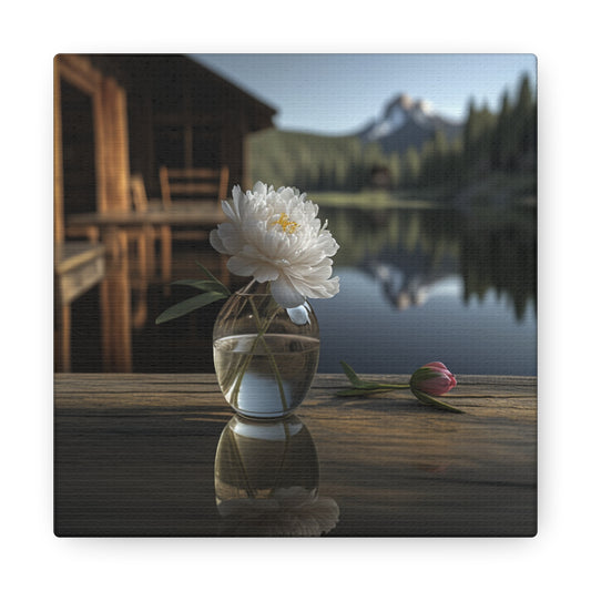 Canvas Gallery Wraps White Peony glass vase 4