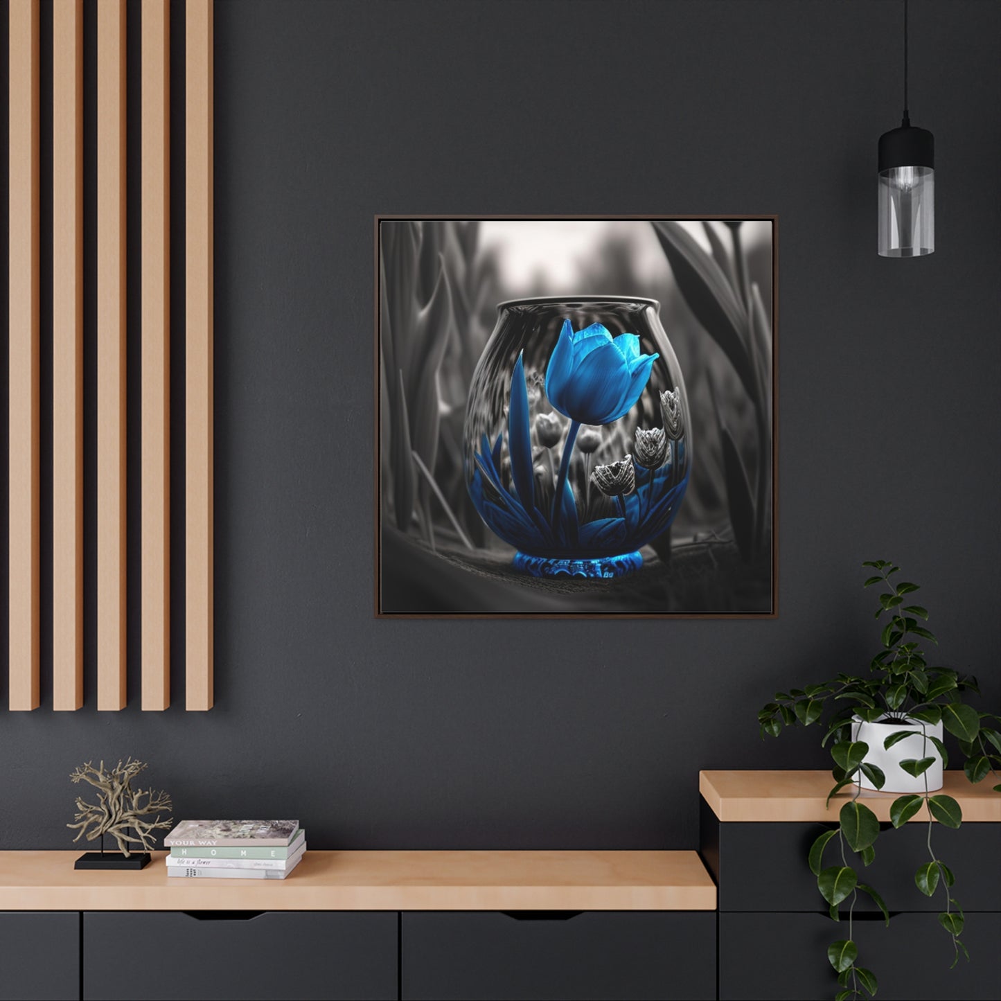 Gallery Canvas Wraps, Square Frame Tulip Blue 4