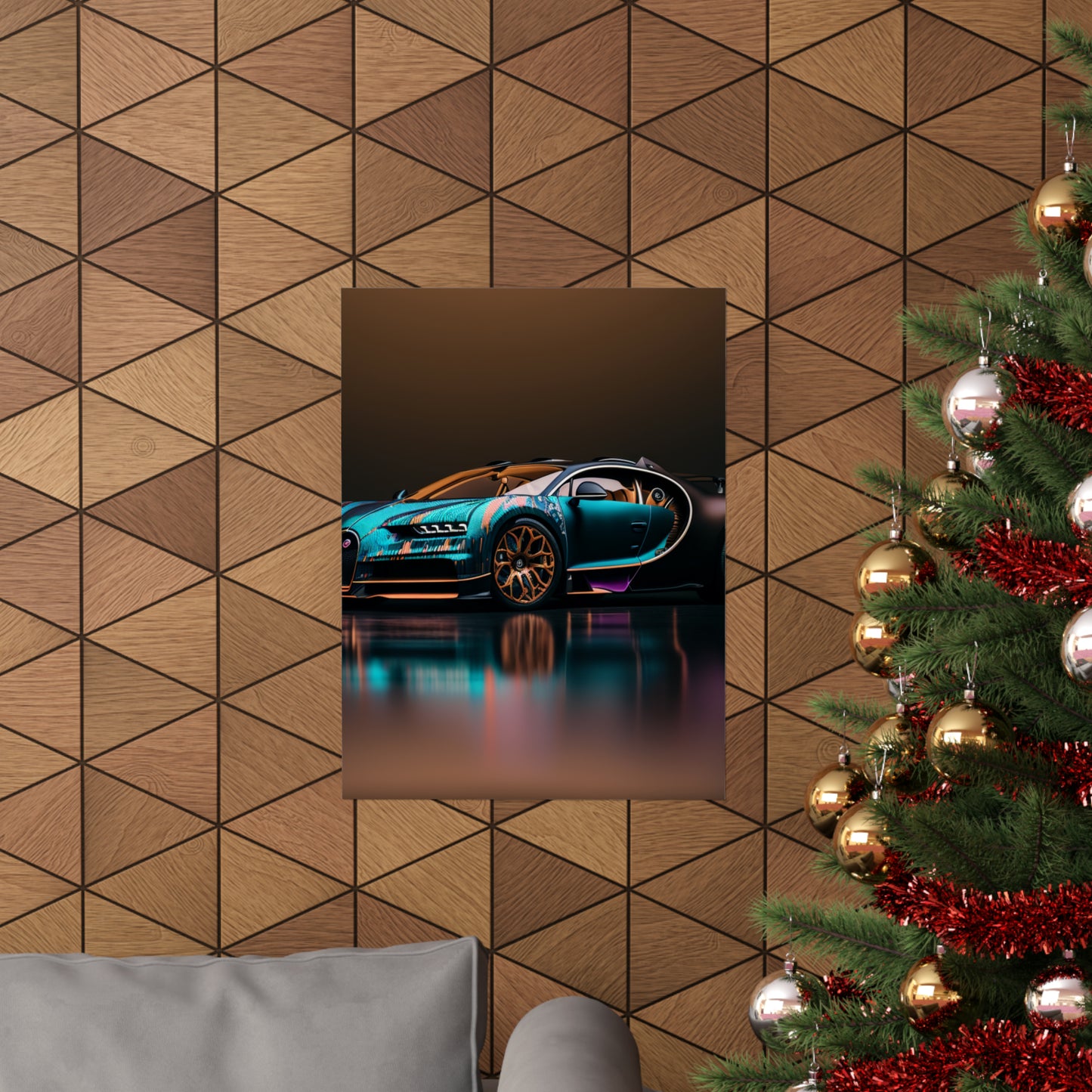 Premium Matte Vertical Posters Bugatti Blue 2