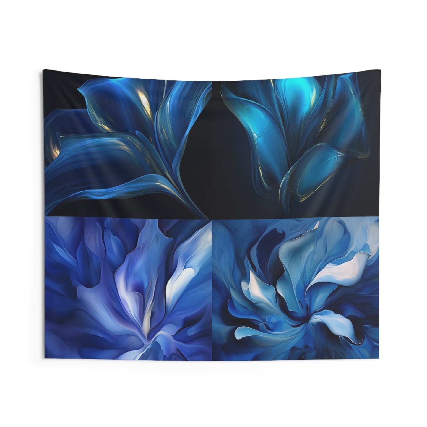 Indoor Wall Tapestries Abstract Blue Tulip 5