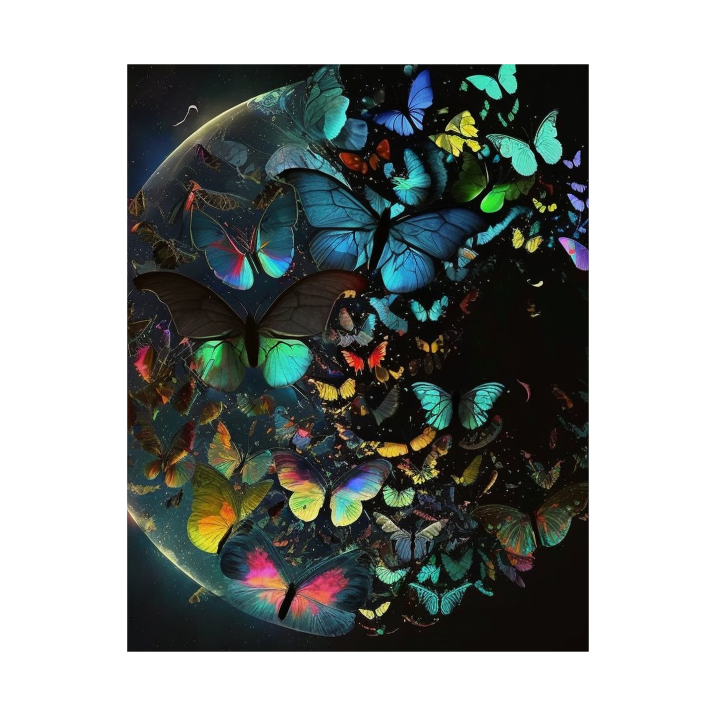 Premium Matte Vertical Posters Moon Butterfly 4