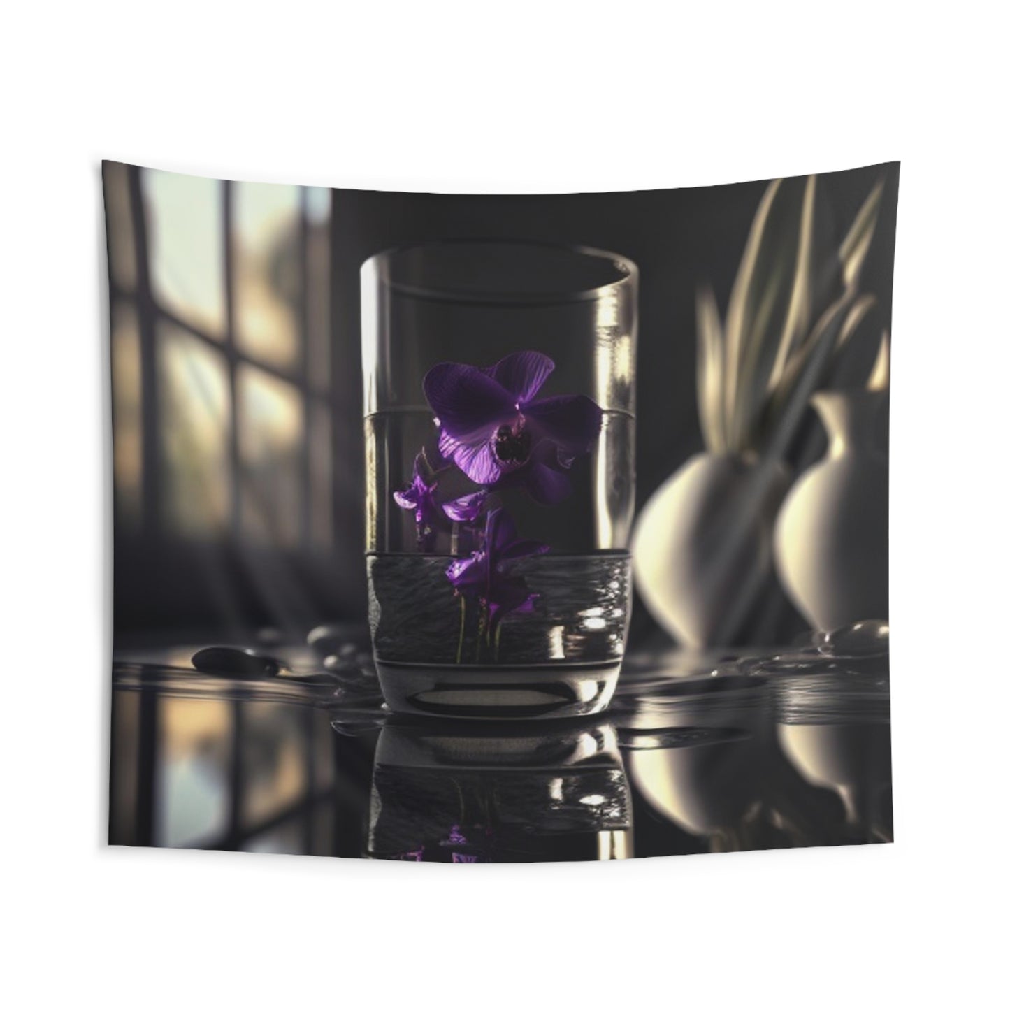 Indoor Wall Tapestries Purple Orchid Glass vase 4