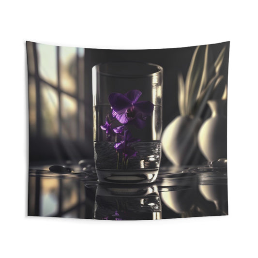Indoor Wall Tapestries Purple Orchid Glass vase 4