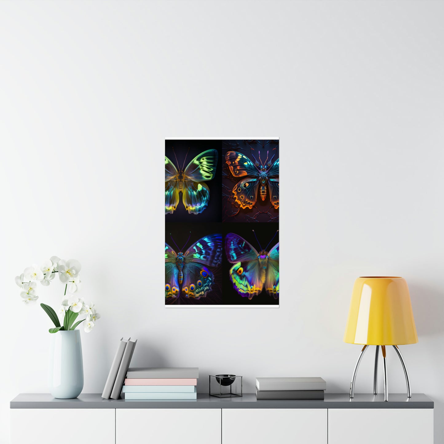 Premium Matte Vertical Posters Neon Hue Butterfly 5