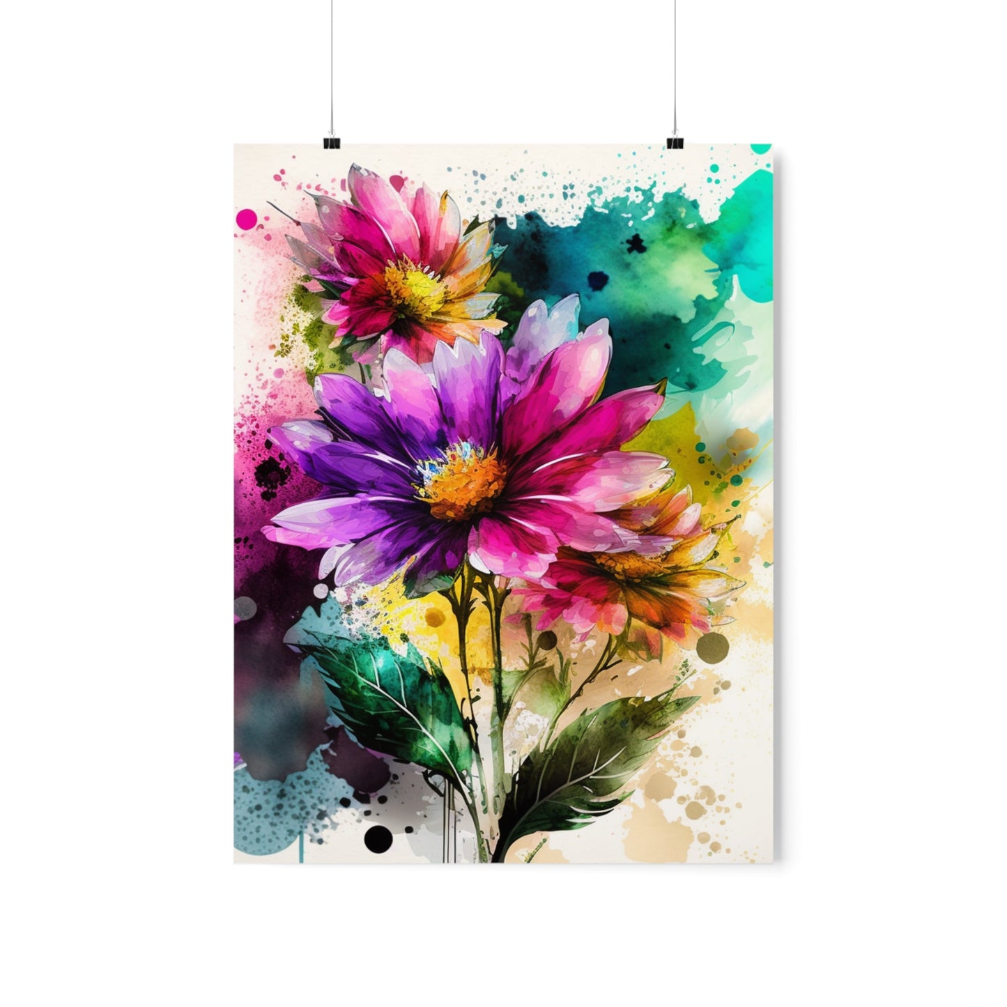 Premium Matte Vertical Posters Bright Spring Flowers 1