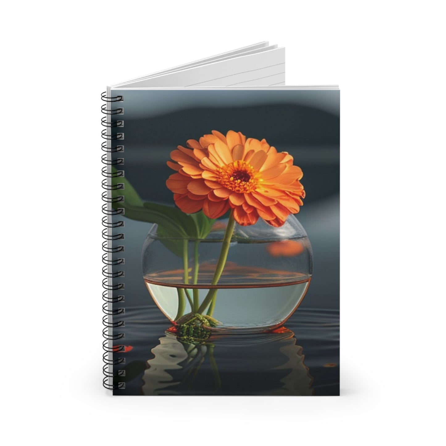 Spiral Notebook - Ruled Line Orange Zinnia 2