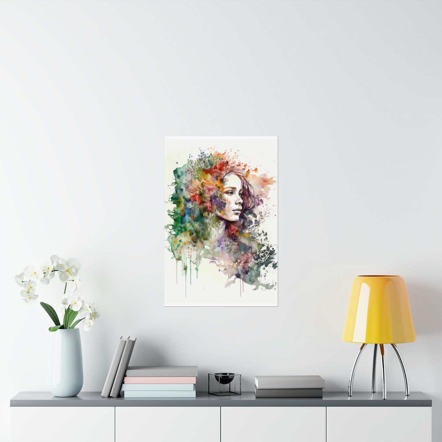 Premium Matte Vertical Posters Mother Nature Bright Spring Colors Realistic Watercolor 3