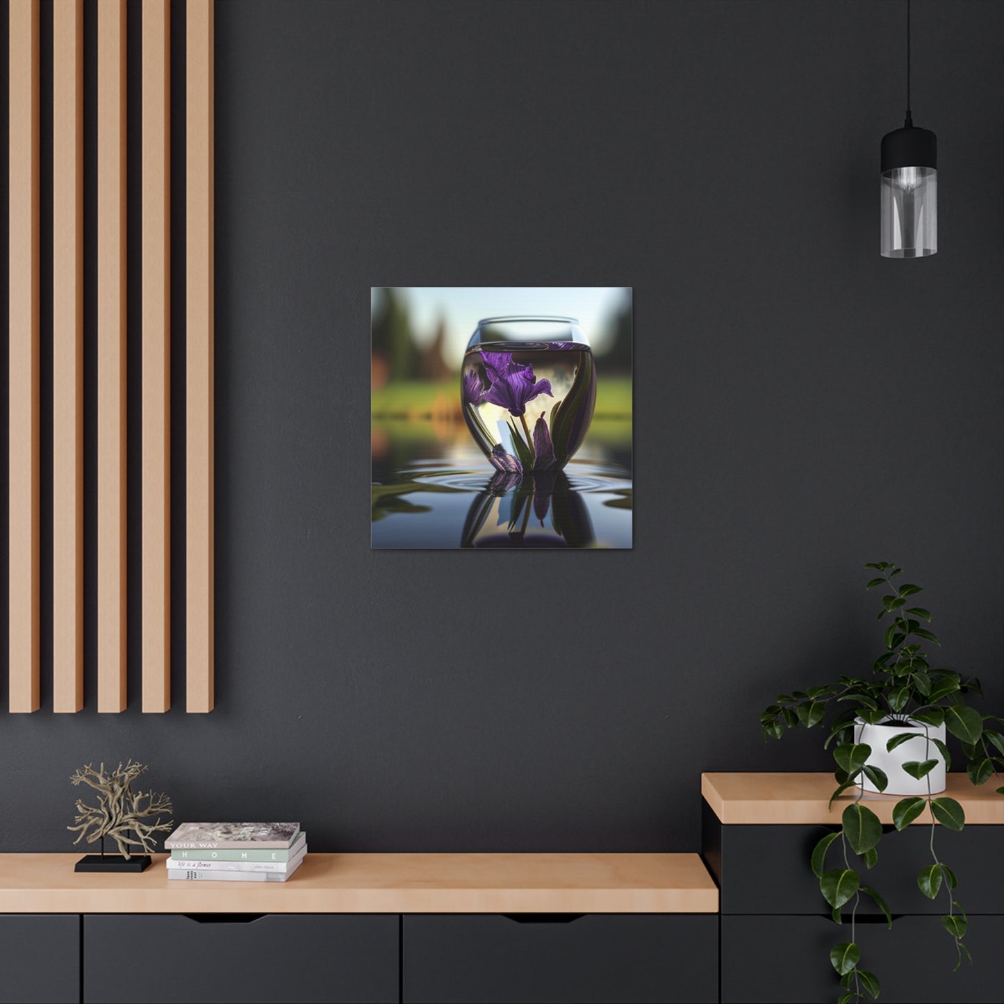 Canvas Gallery Wraps Purple Iris in a vase 3