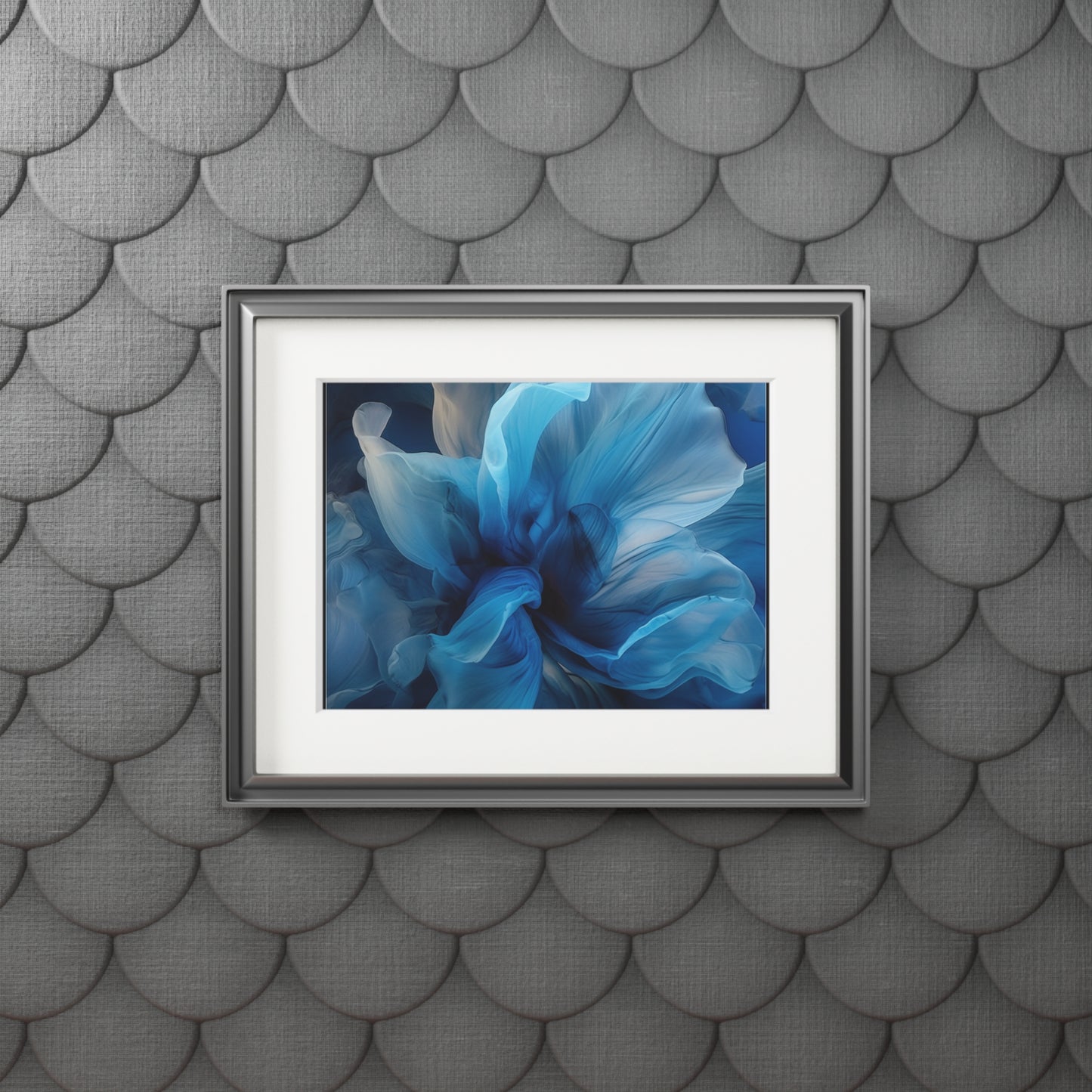 Fine Art Prints (Passepartout Paper Frame) Blue Tluip Abstract 2