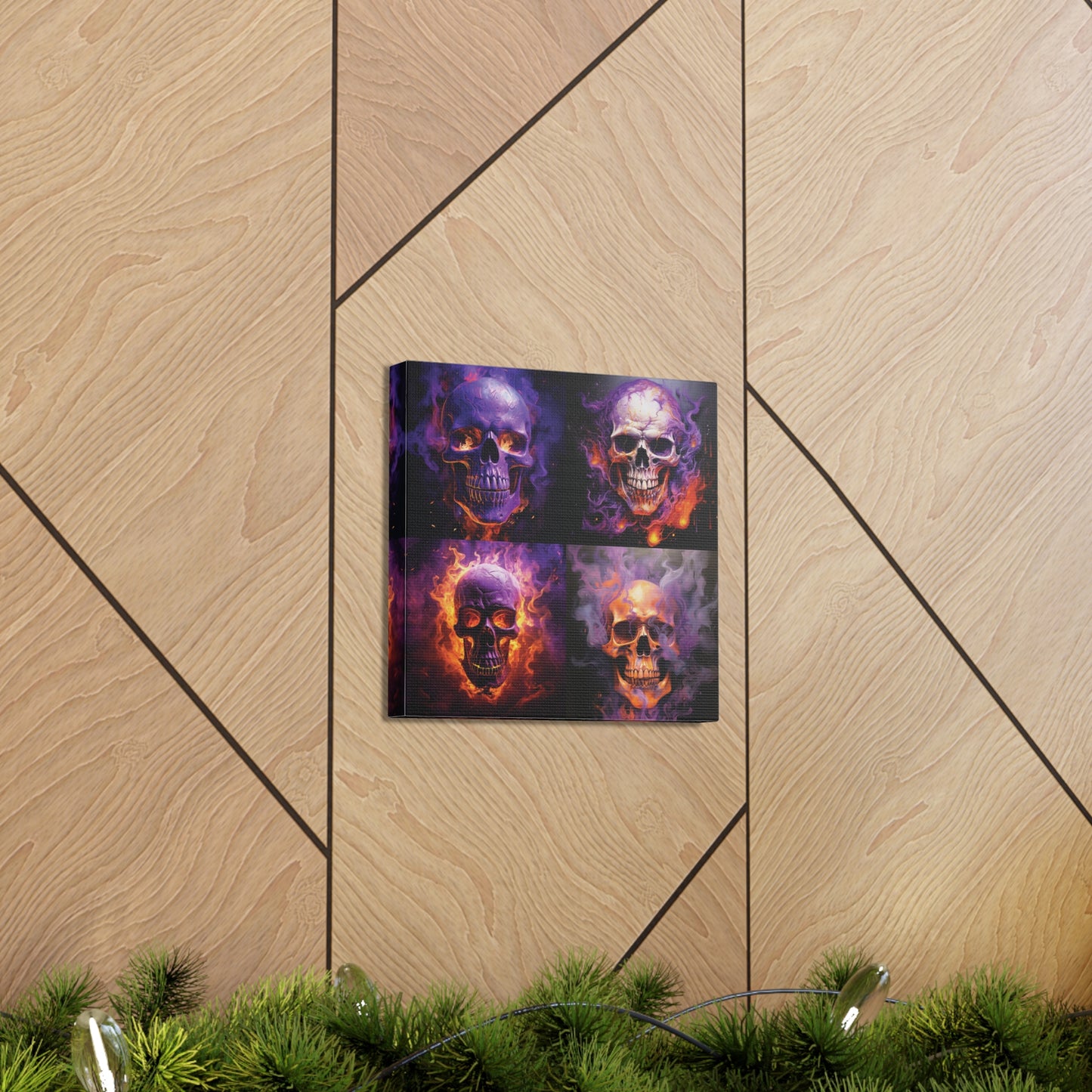 Canvas Gallery Wraps Skull Flames 5