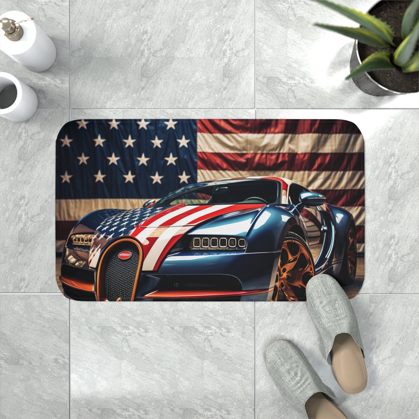 Memory Foam Bath Mat Bugatti Flag American 4